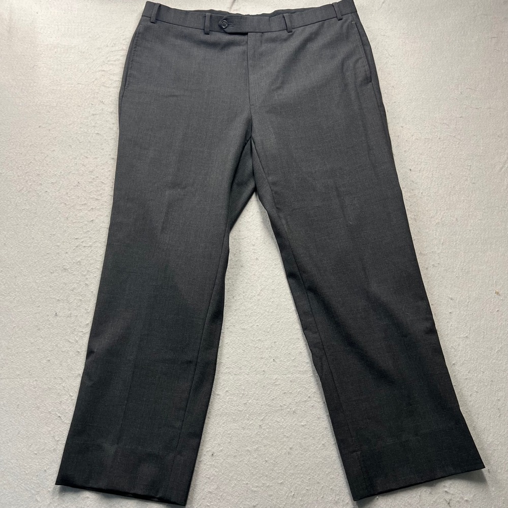Brooks Brothers 346 Mens Wool Stretch Dress Pants 38x29 Charcoal Grey Trousers